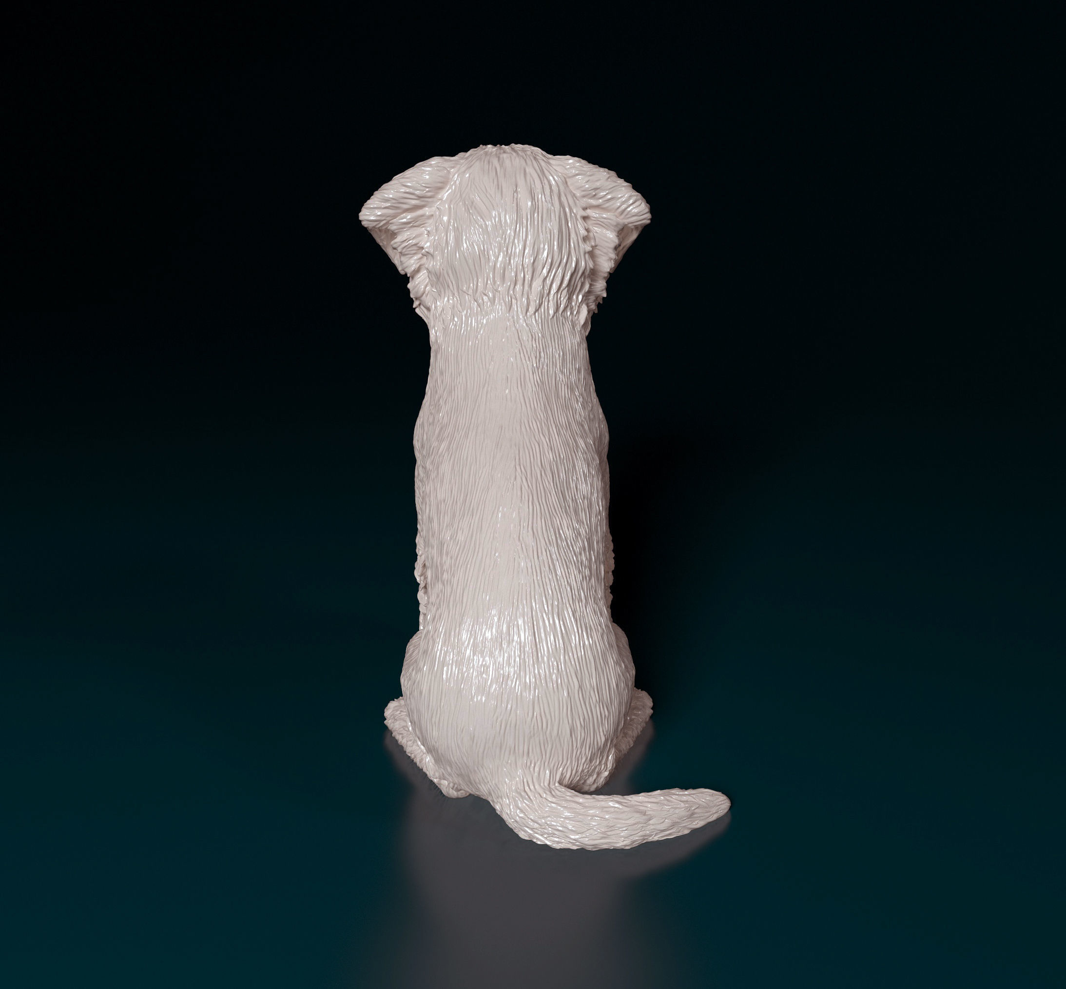 West highland white terrier sitting 3D print model_4