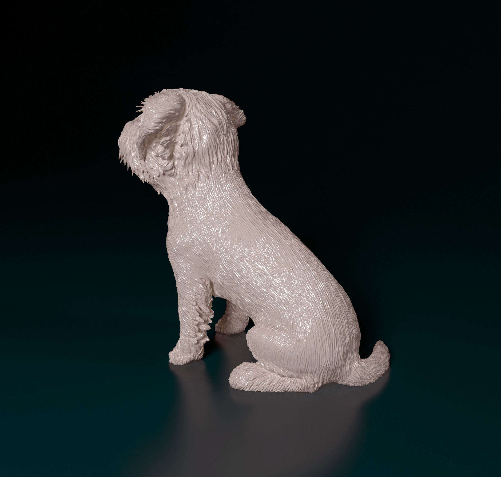 West highland white terrier sitting 3D print model_5