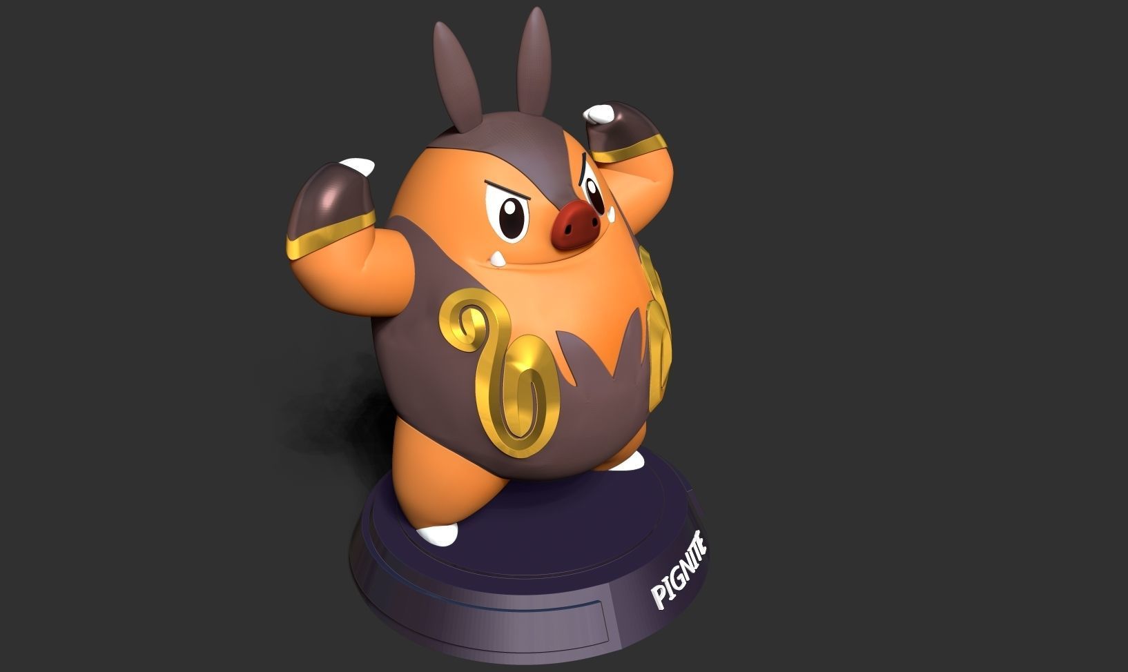Pignite - Pokemon Fanart 3D print model_16