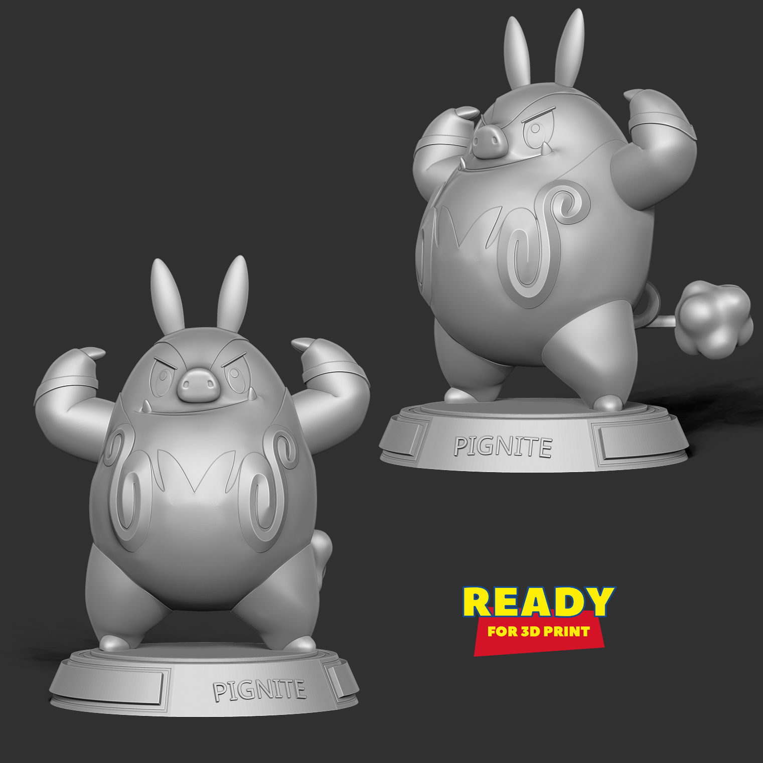 Pignite - Pokemon Fanart 3D print model_8