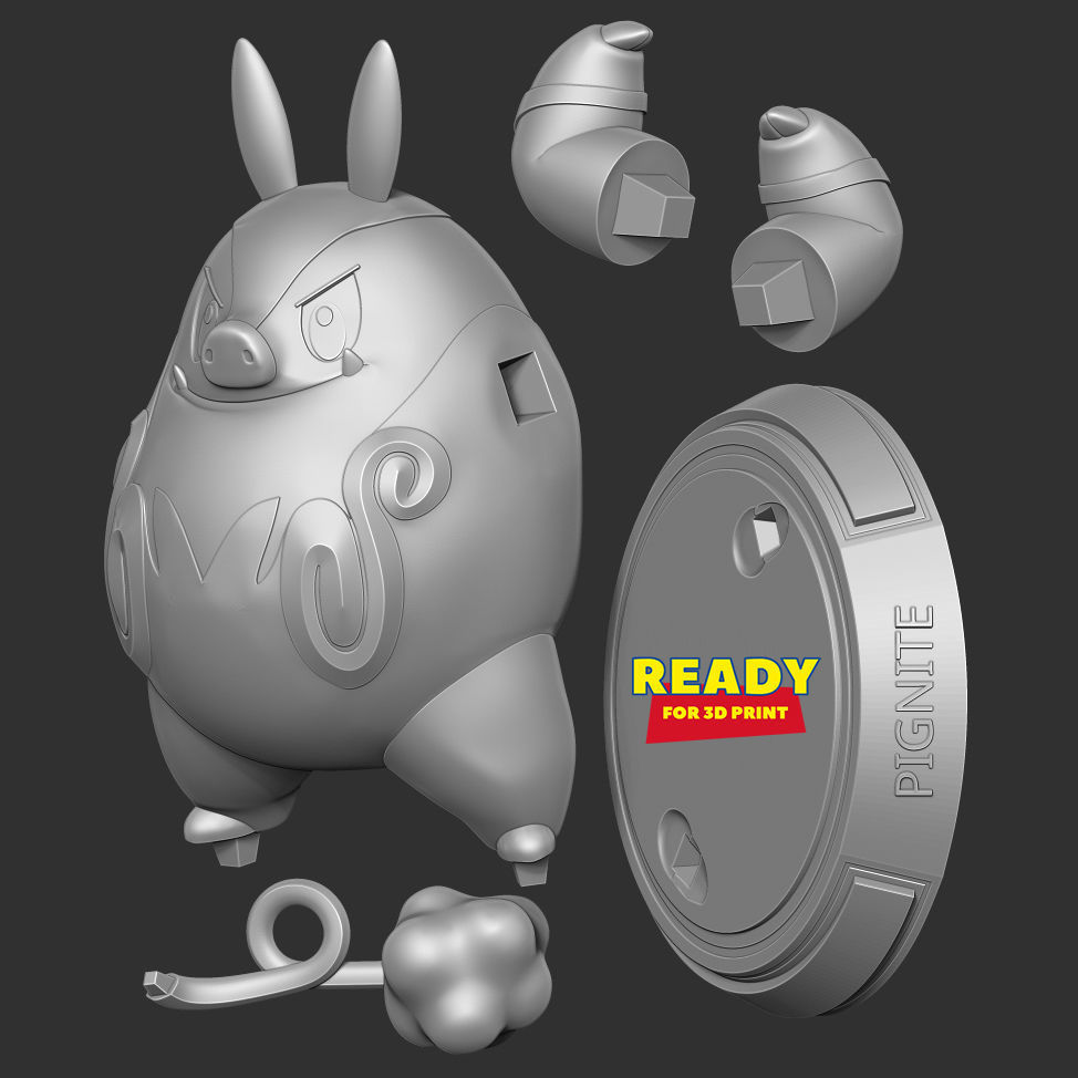 Pignite - Pokemon Fanart 3D print model_2