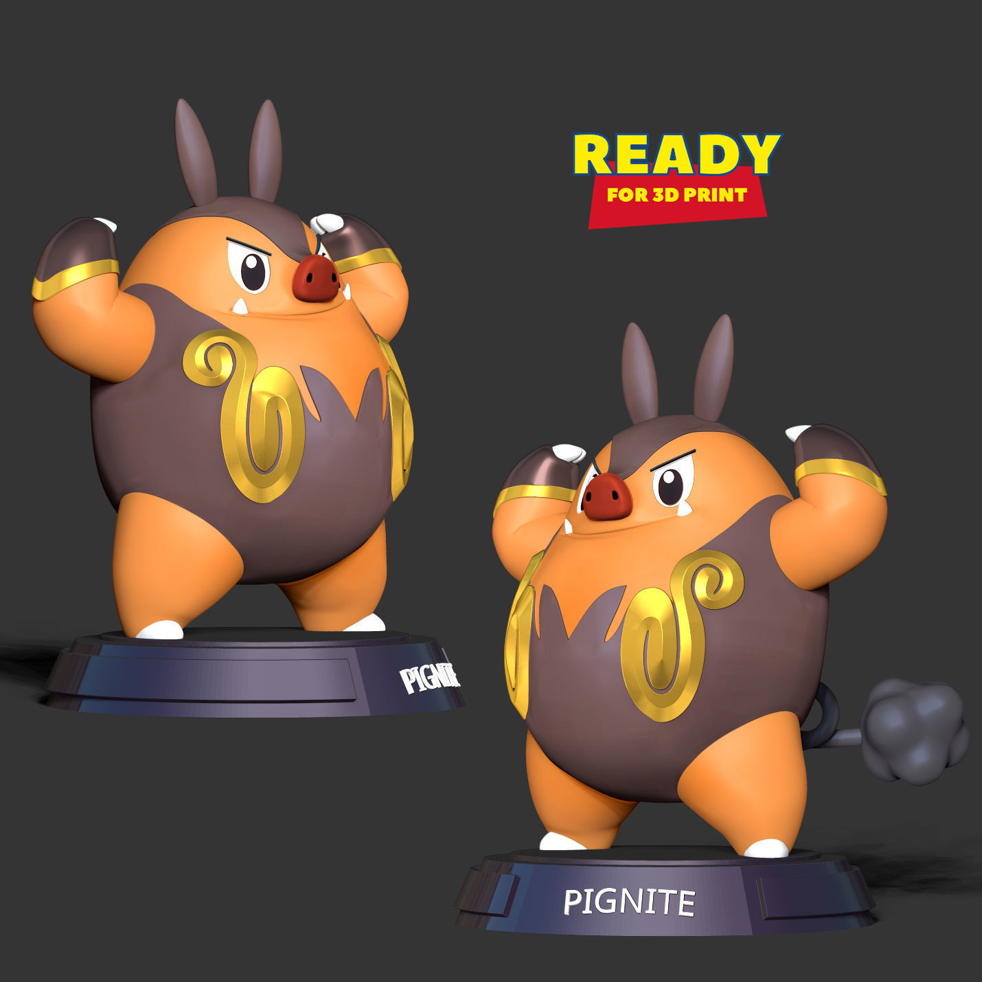 Pignite - Pokemon Fanart 3D print model_4