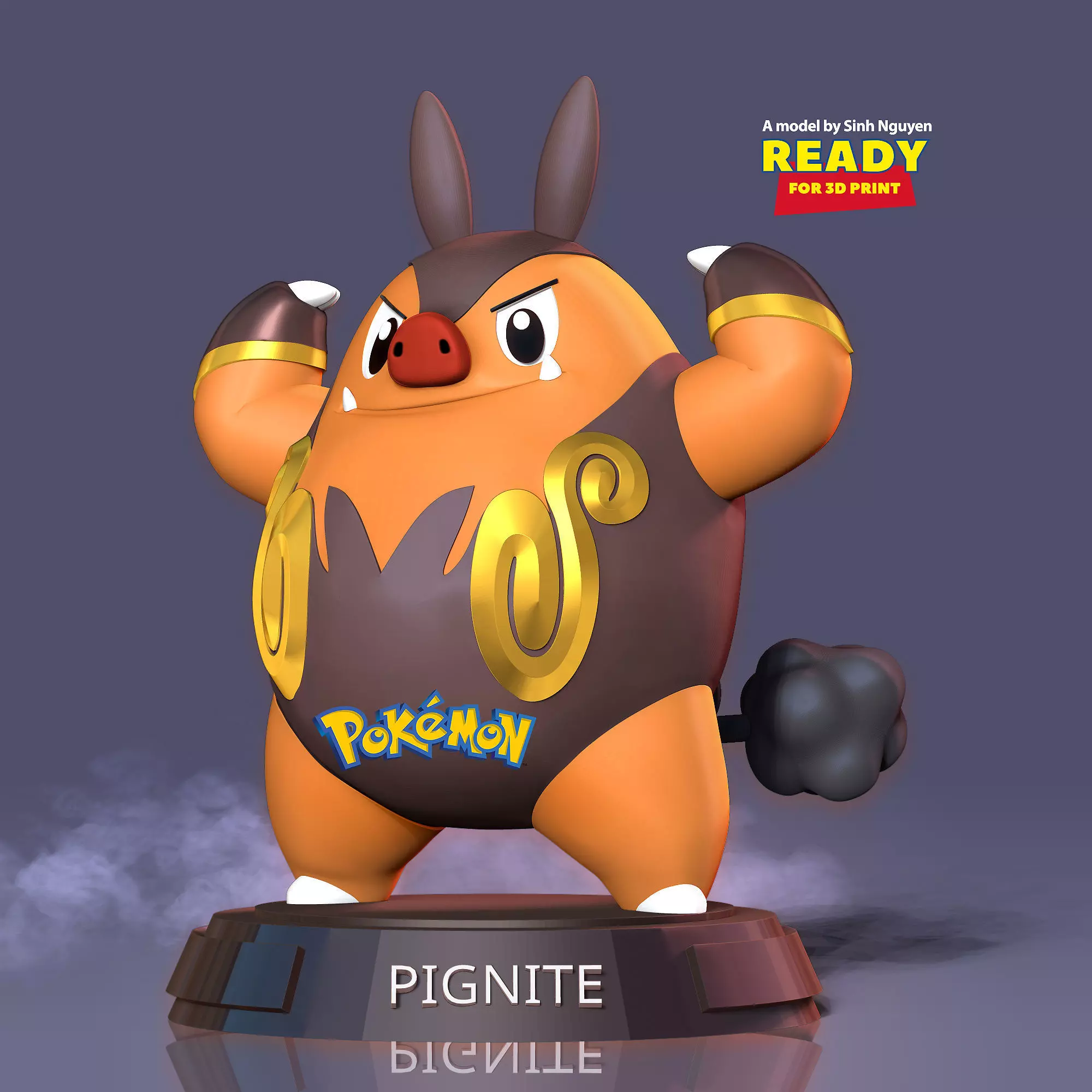 Pignite - Pokemon Fanart 3D print model_0