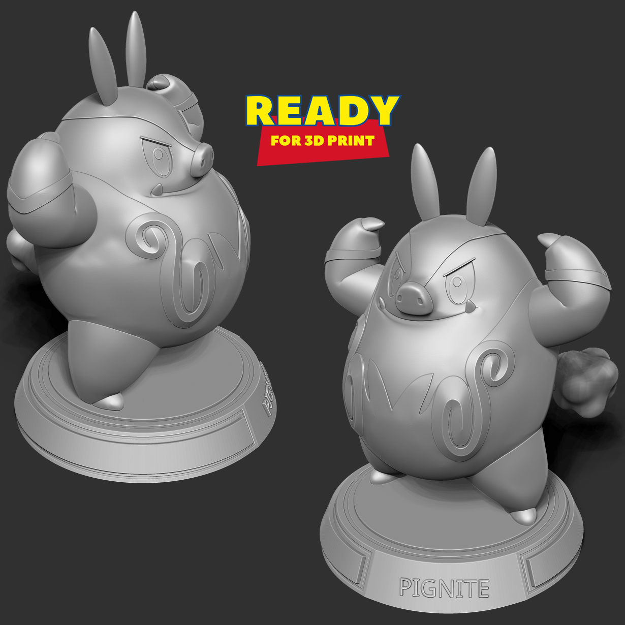 Pignite - Pokemon Fanart 3D print model_3
