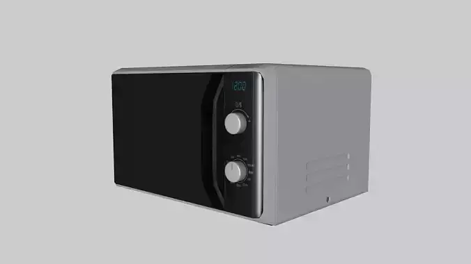 Microwave low-poly 3d model electrical box