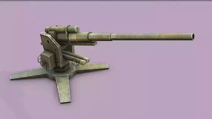 Flak C127D  36 3D models military gun Low-poly 3D model