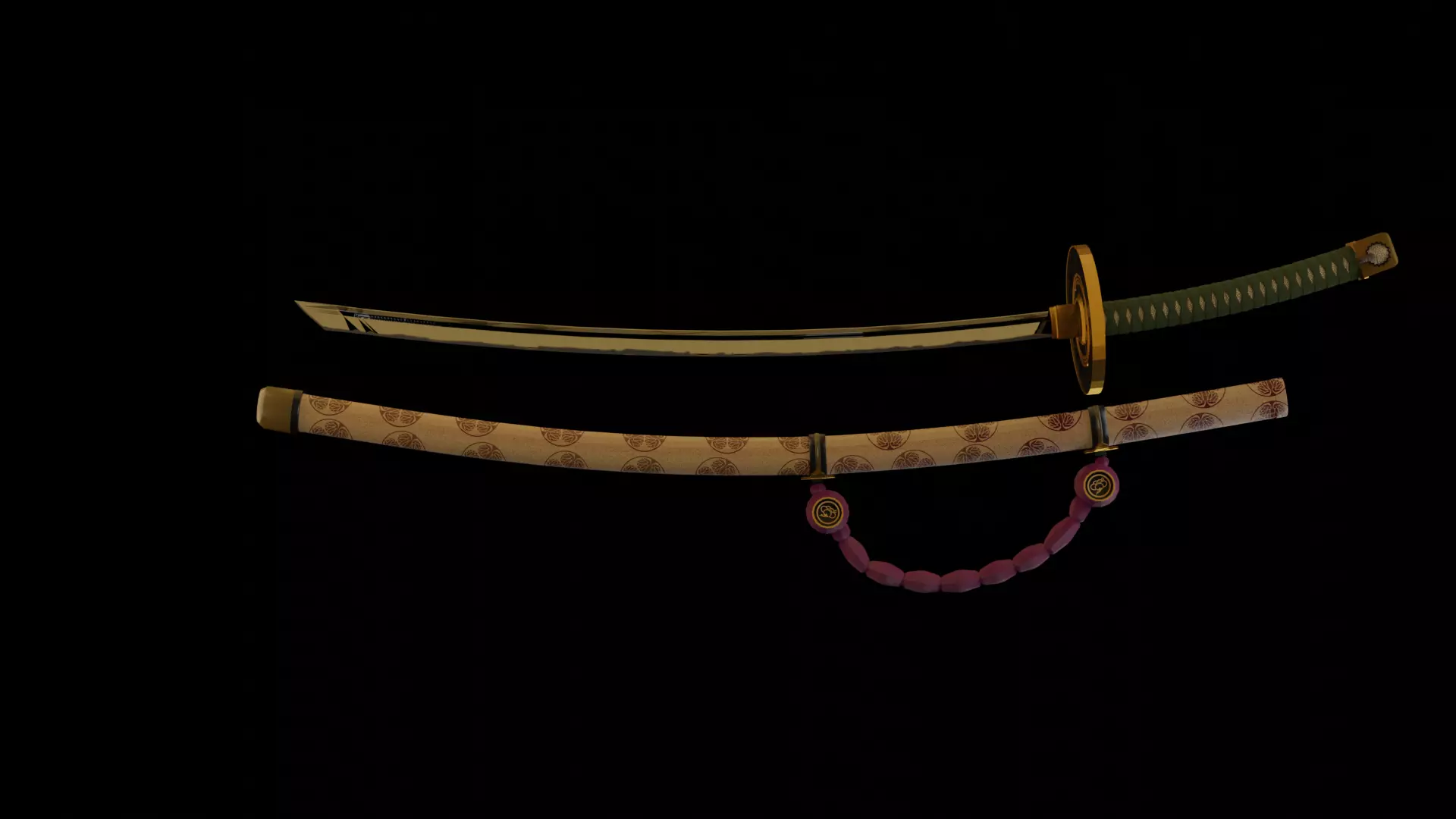 Katana tachi Low-poly 3D model