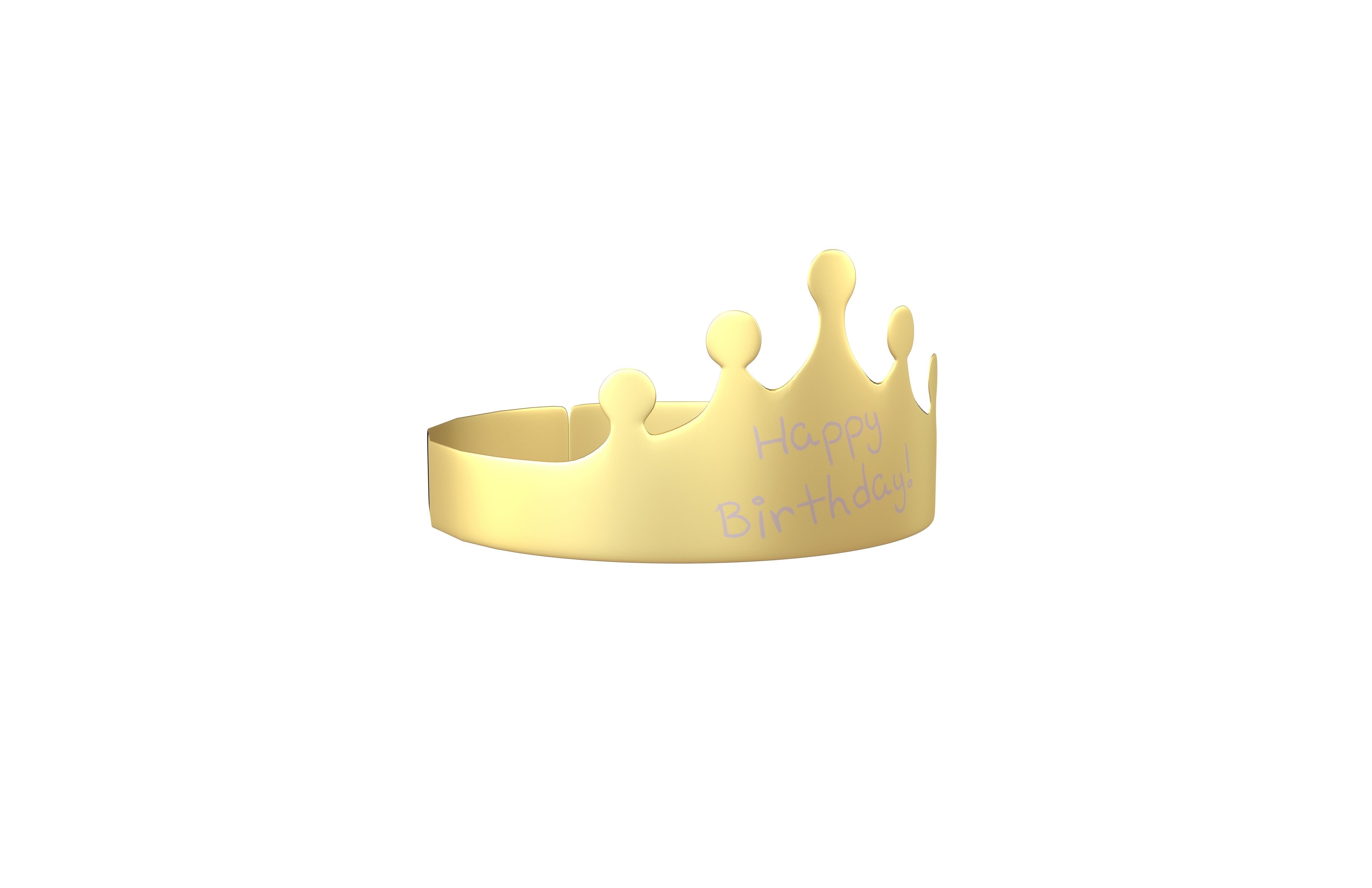 Paper Birthday Crown v1 002 Low-poly 3D model_1