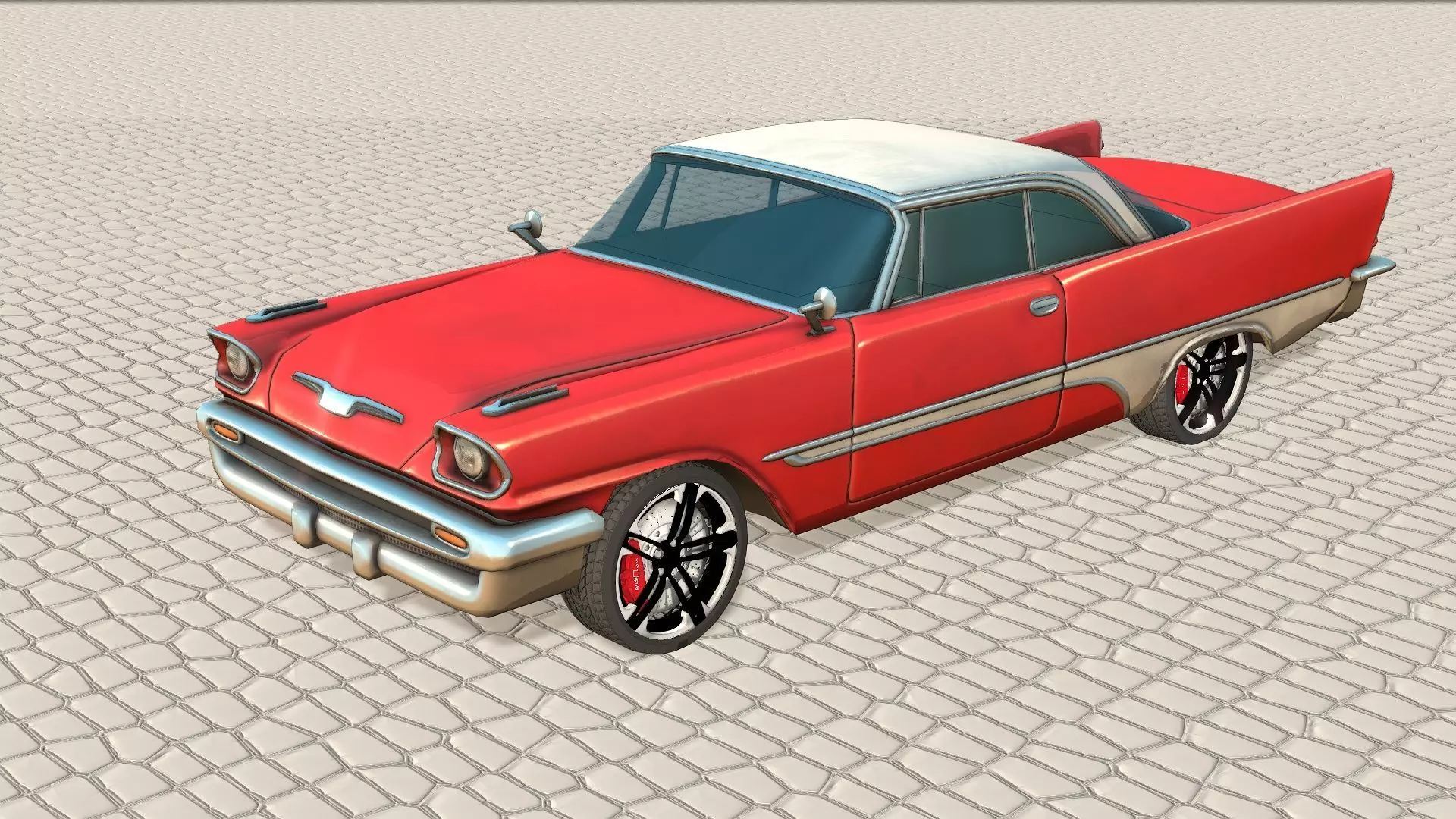 Rusty Old Car Low-poly 3D model 3D model_0