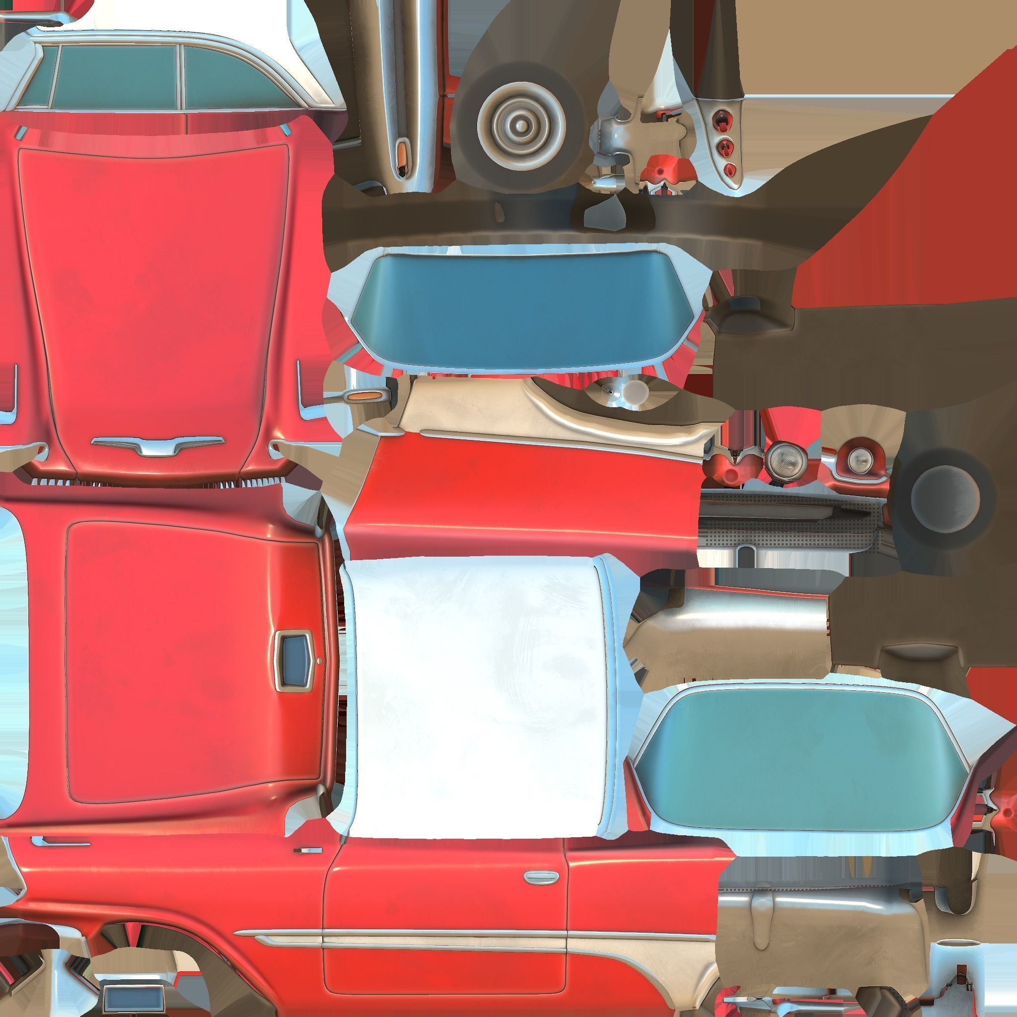 Rusty Old Car Low-poly 3D model 3D model_8