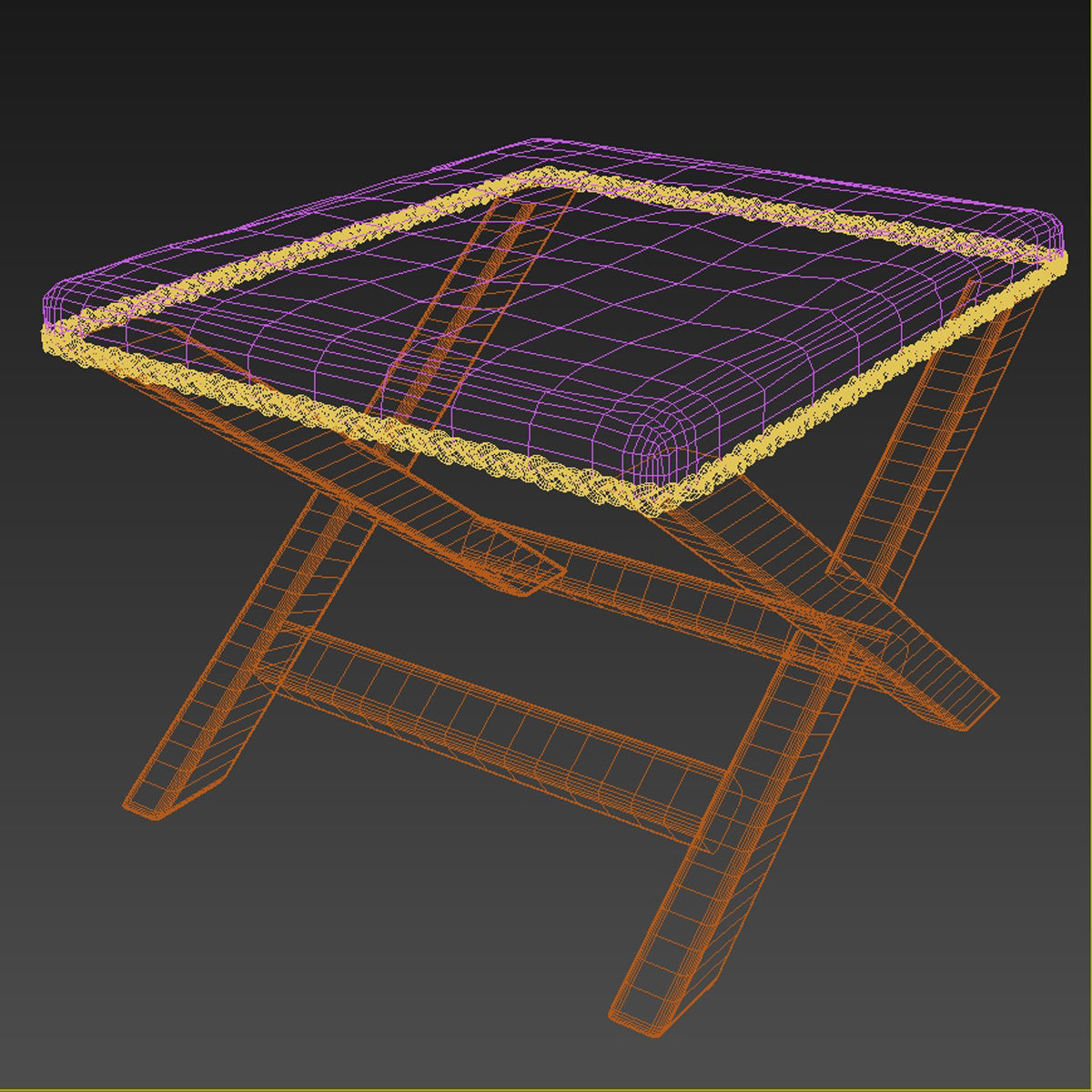 Palecek Soleil Cross Stool 3D model_8