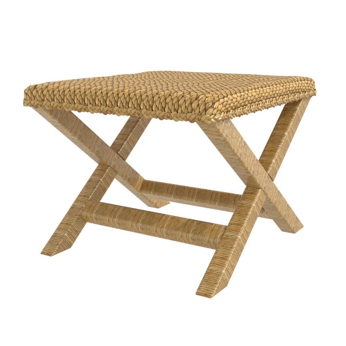 Palecek Soleil Cross Stool 3D model_4