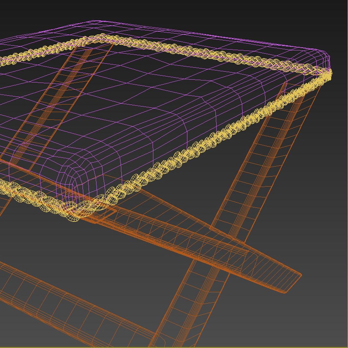 Palecek Soleil Cross Stool 3D model_6