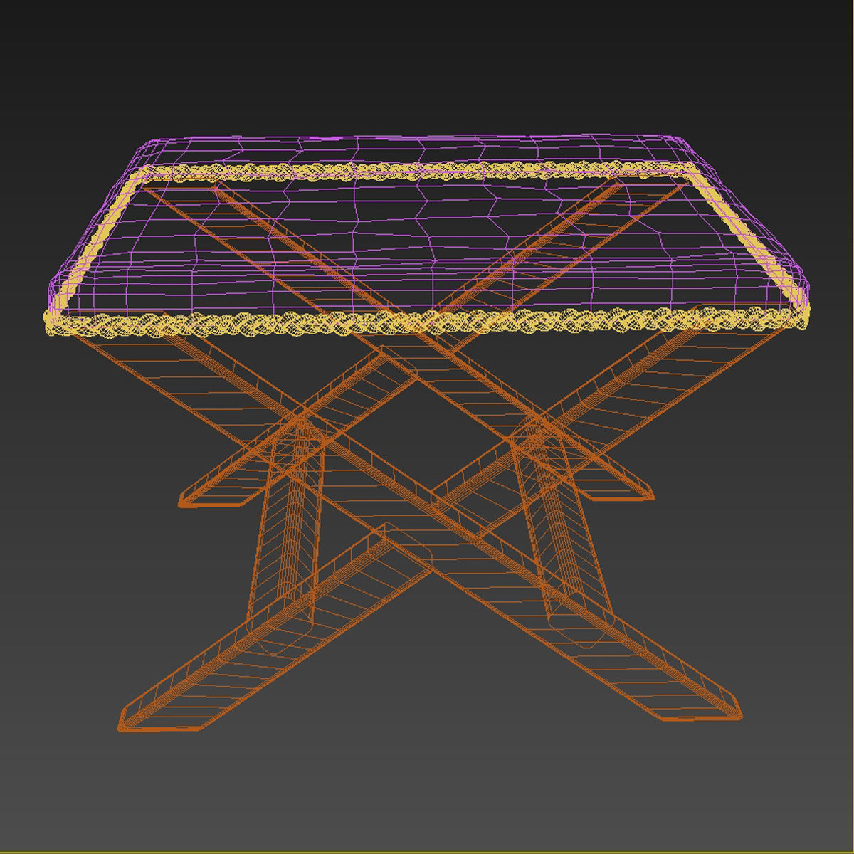 Palecek Soleil Cross Stool 3D model_7