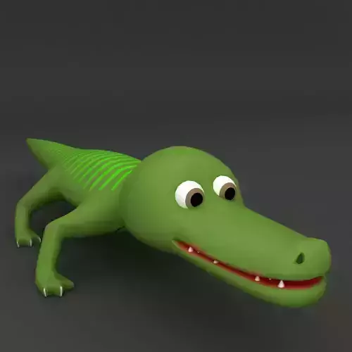 Crocodile rigged cartoon 3d model 