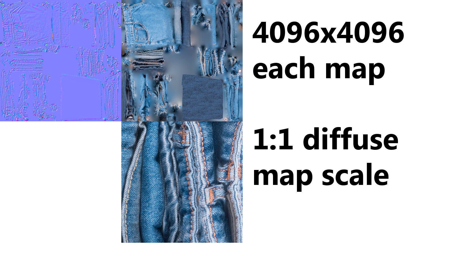 Pile or stock of folded blue jeans pants for wardrobe 3D model_7