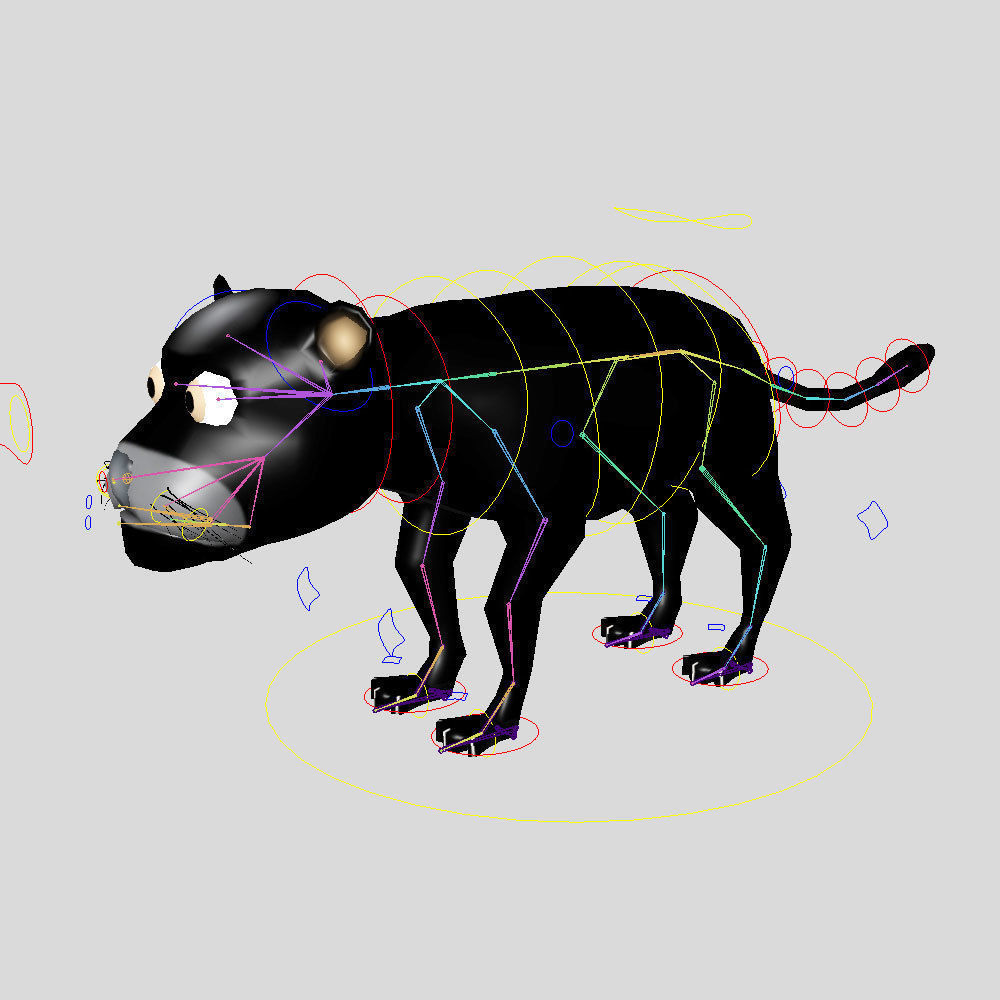 Jaguar rigged toon 3d model  Low-poly 3D model_5