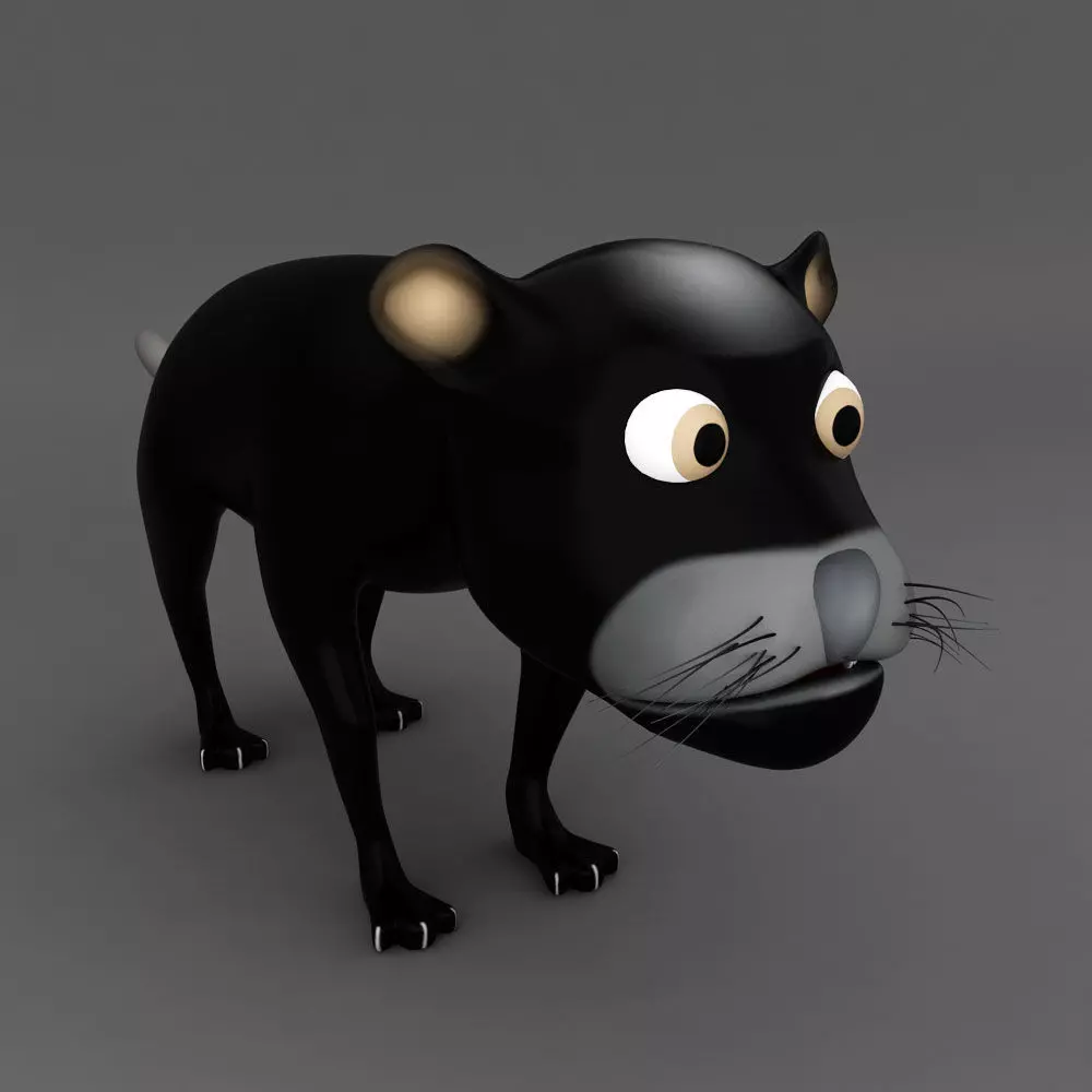 Jaguar rigged toon 3d model  Low-poly 3D model_0