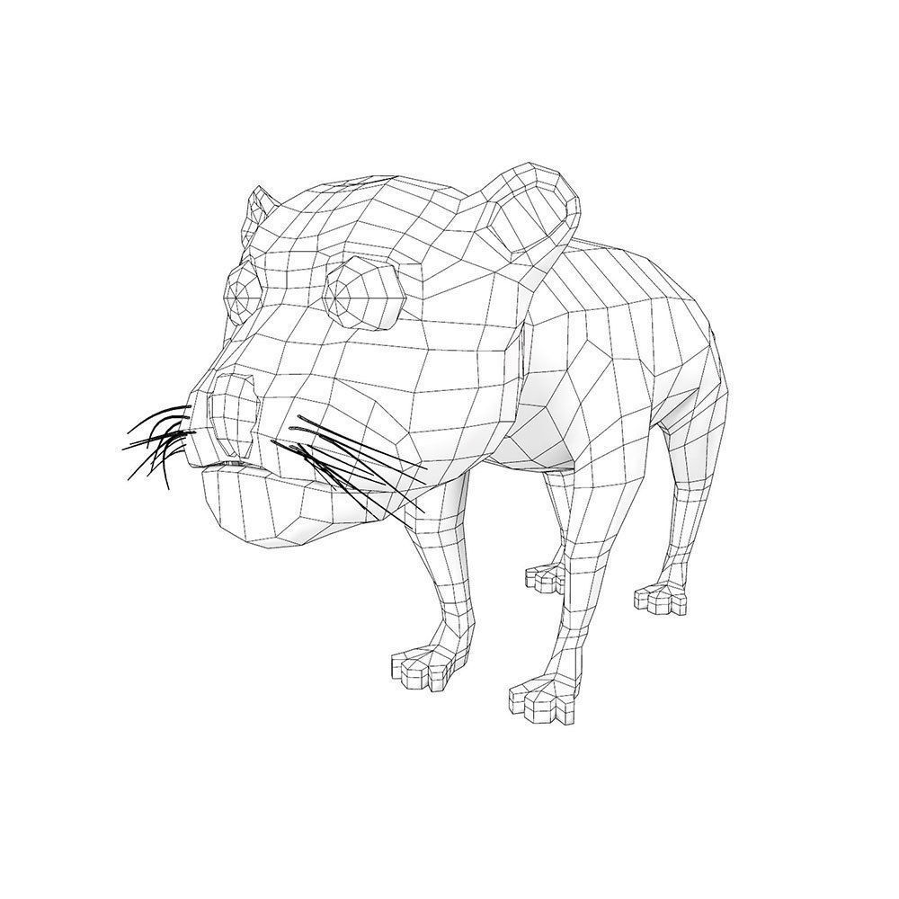 Jaguar rigged toon 3d model  Low-poly 3D model_7