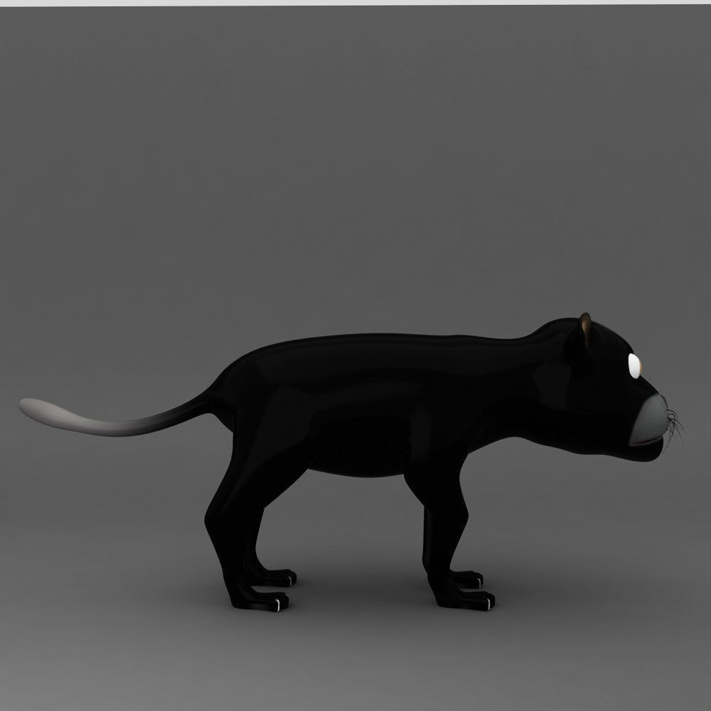 Jaguar rigged toon 3d model  Low-poly 3D model_1
