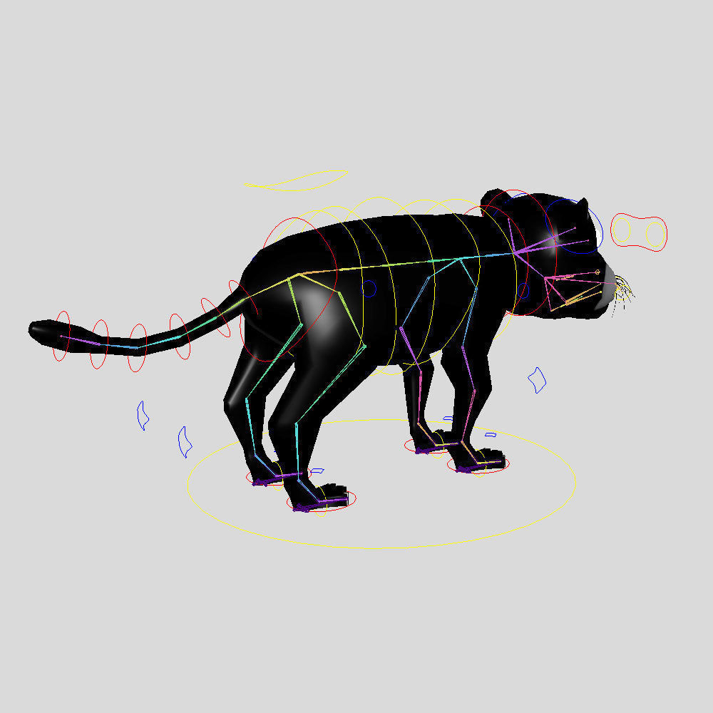 Jaguar rigged toon 3d model  Low-poly 3D model_4