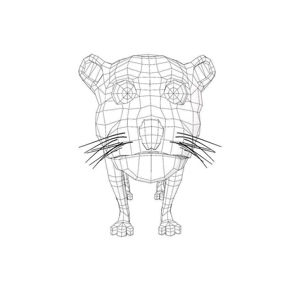 Jaguar rigged toon 3d model  Low-poly 3D model_9