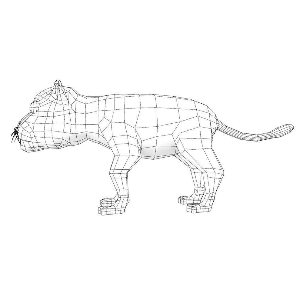 Jaguar rigged toon 3d model  Low-poly 3D model_8