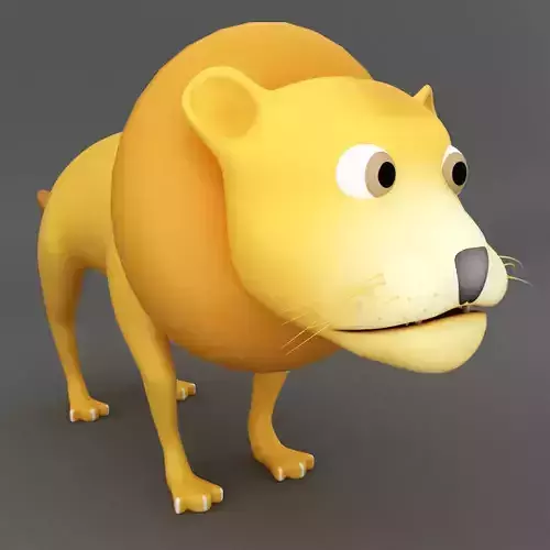 Lion rigged toon 3d model 