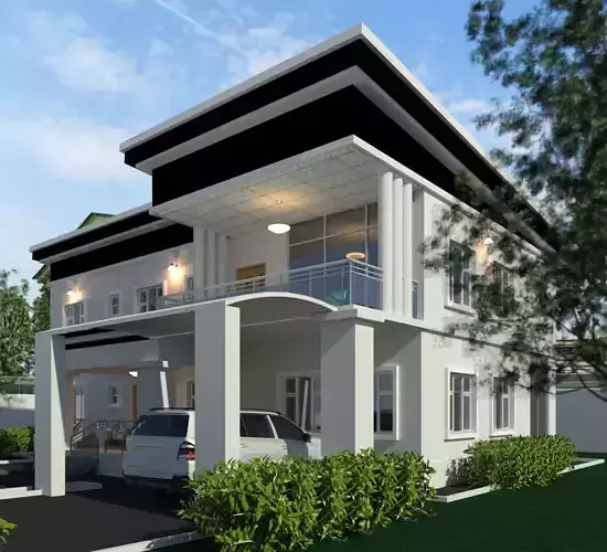 Flat-Roofed One-Story Building