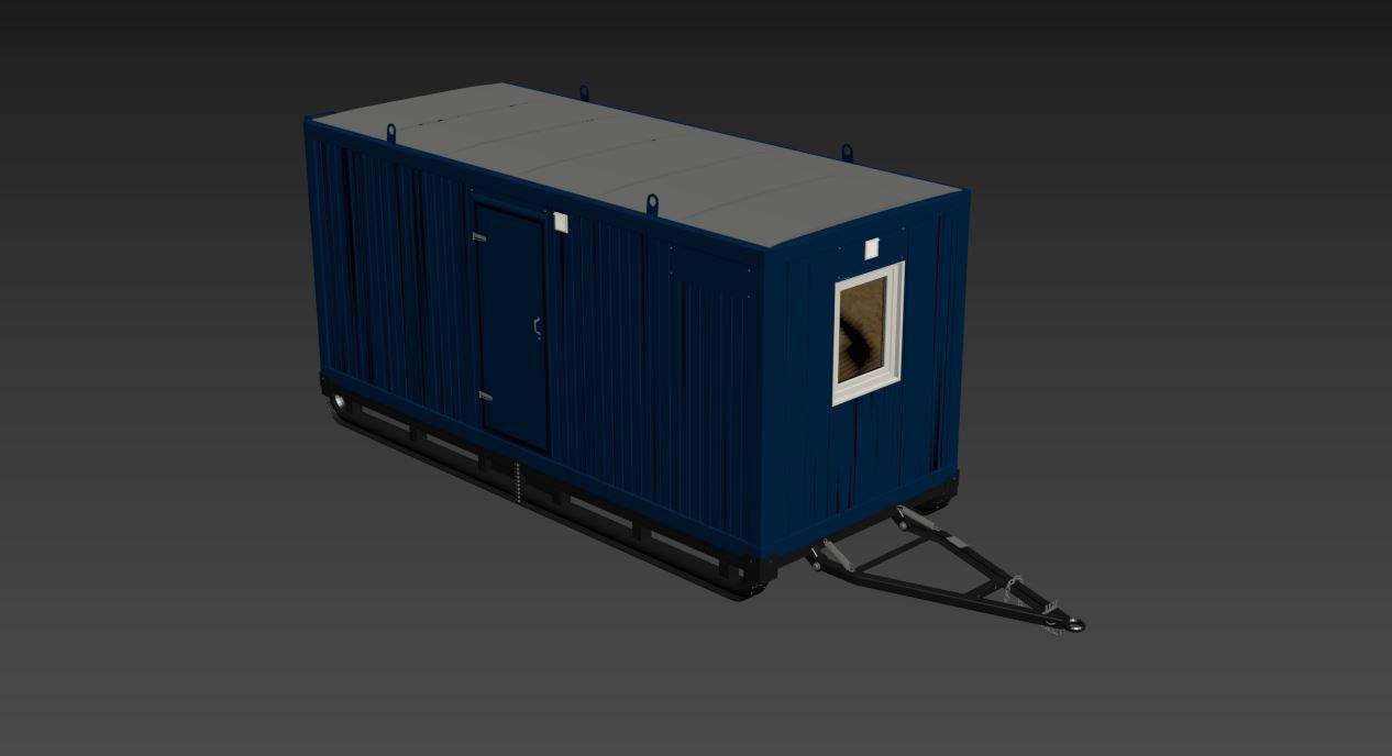 TRAILER container on wheels 3D model_8