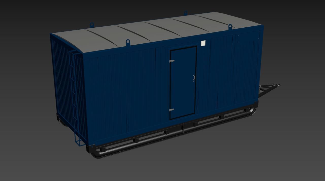 TRAILER container on wheels 3D model_13
