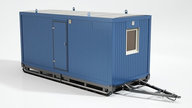 TRAILER container on wheels 3D model