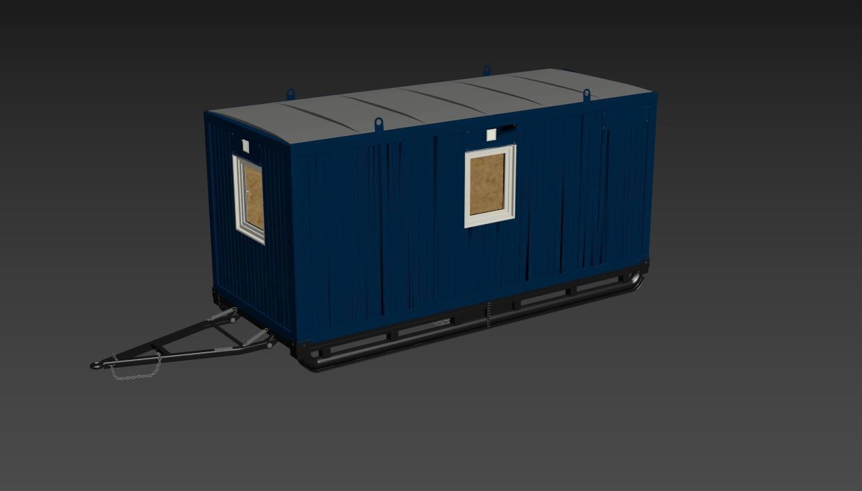 TRAILER container on wheels 3D model_9