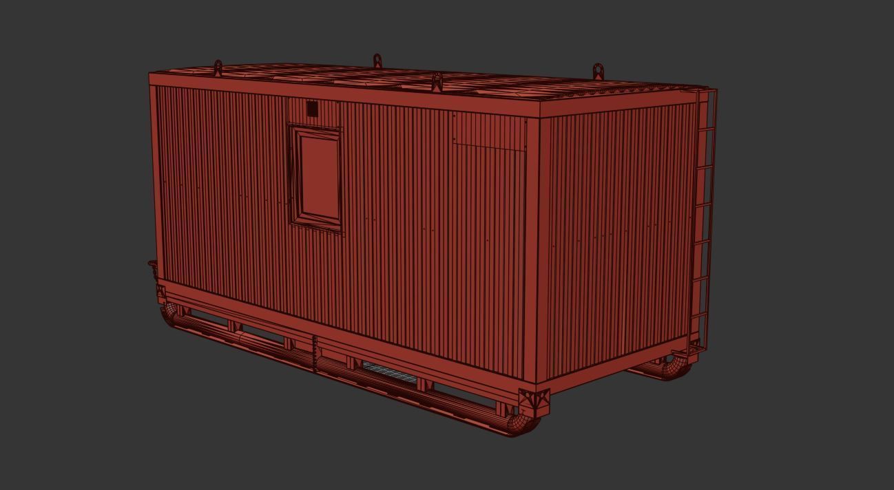 TRAILER container on wheels 3D model_11