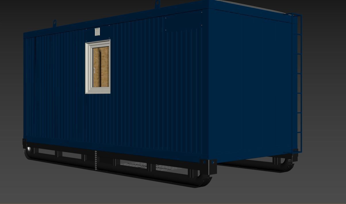 TRAILER container on wheels 3D model_10