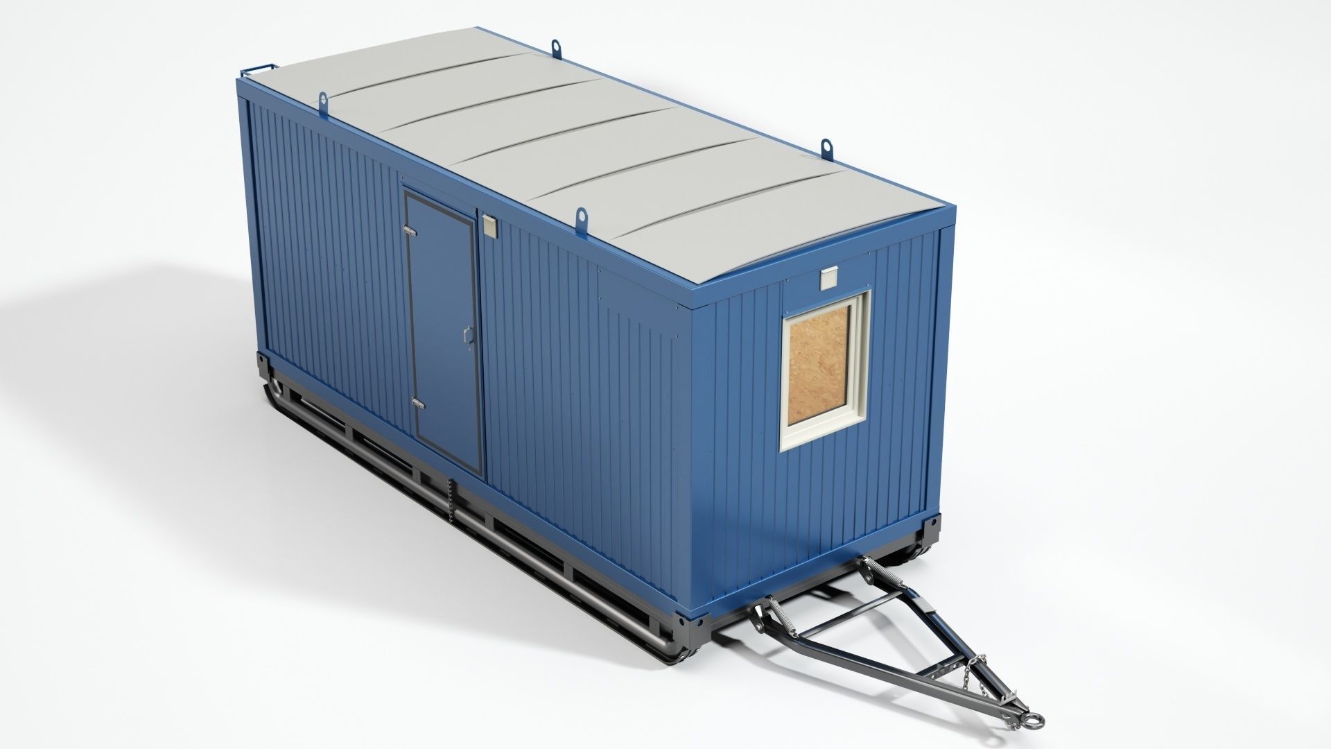 TRAILER container on wheels 3D model_7