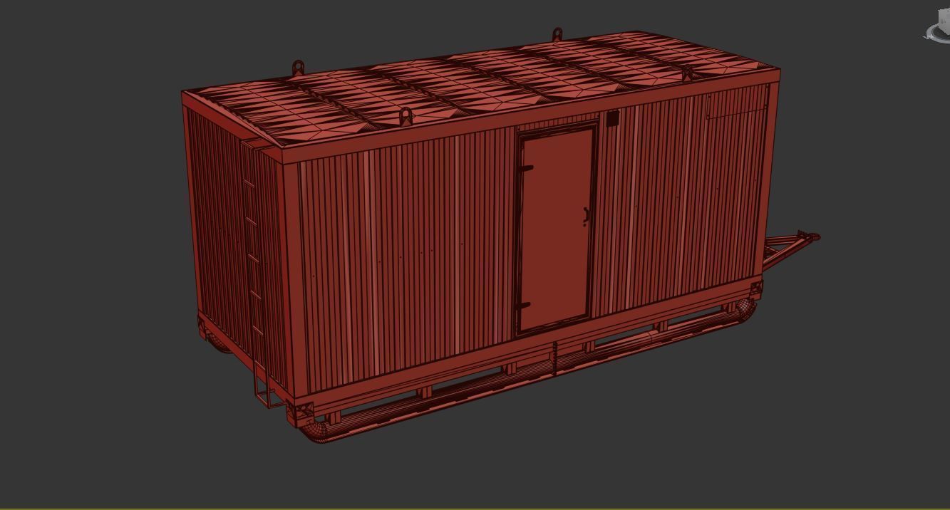 TRAILER container on wheels 3D model_12