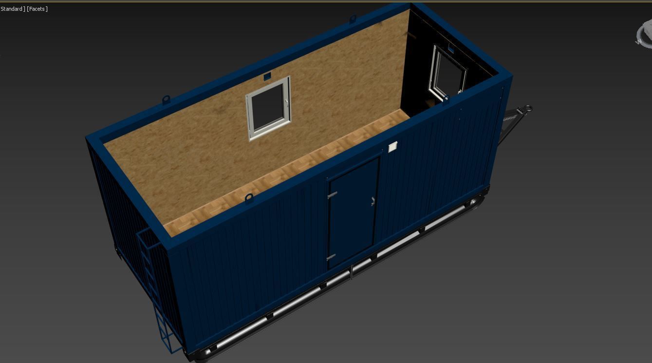 TRAILER container on wheels 3D model_15