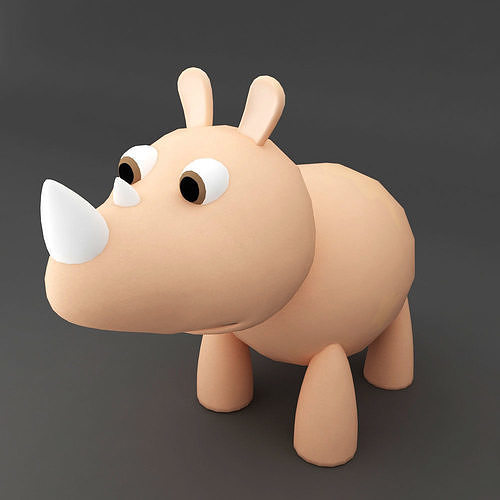 Rhino rigged toon 3d model  Low-poly 3D model