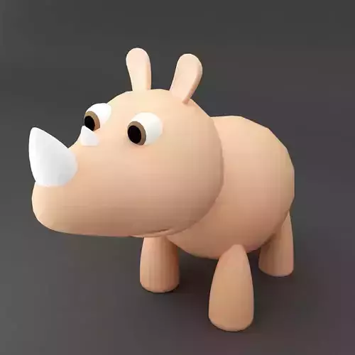 Rhino rigged toon 3d model 
