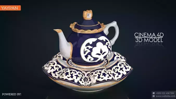 Uzbek tarelka piyola choynak paxta gulli