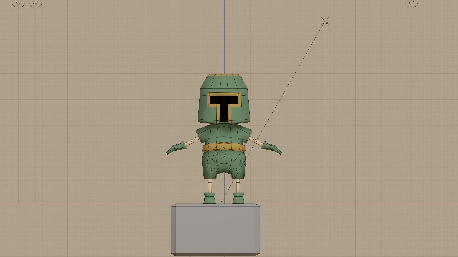 Green knight low-poly Low-poly 3D model_8