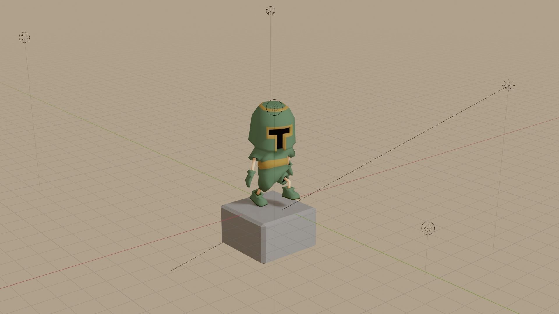 Green knight low-poly Low-poly 3D model_7