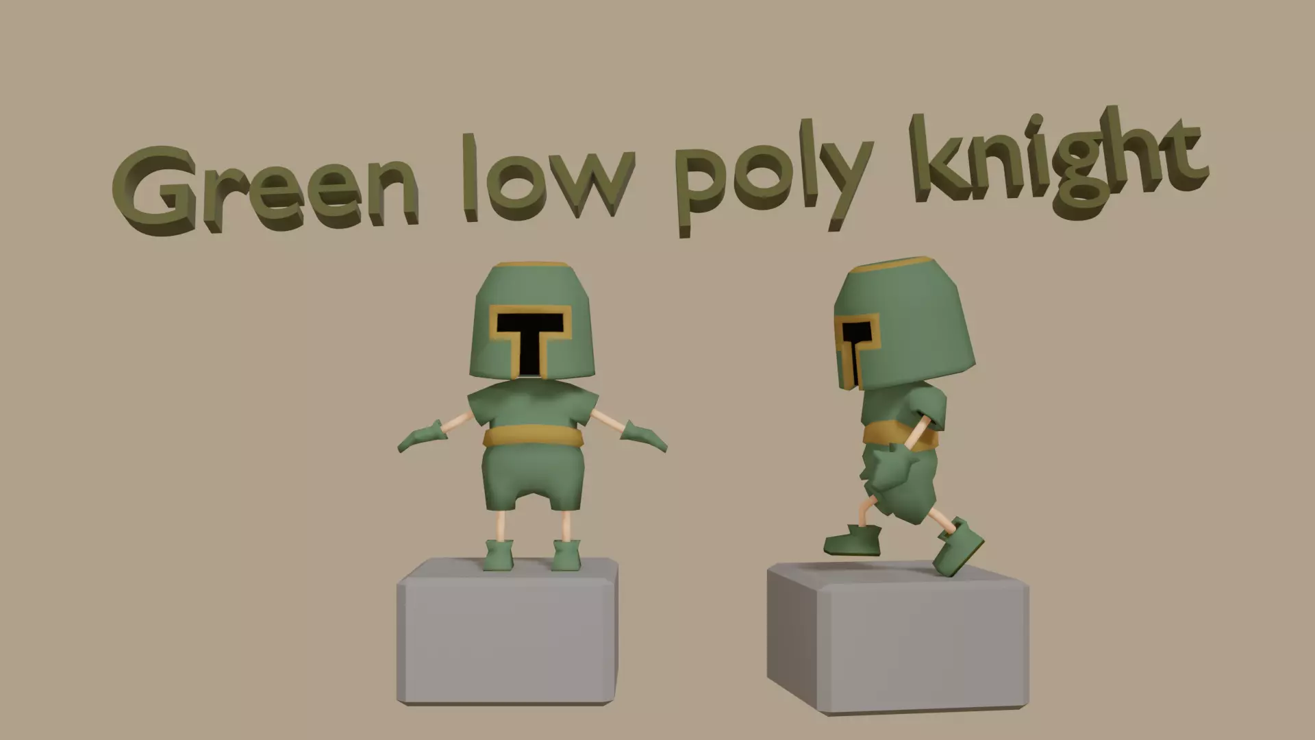 Green knight low-poly Low-poly 3D model_0