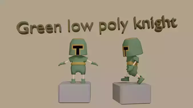 Green knight low-poly