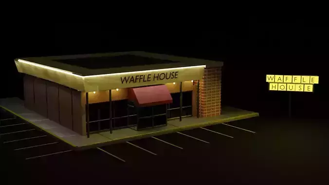 Low poly Waffle House