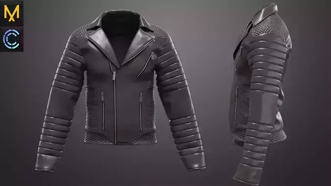 Mens Leather Jacket  OBJ mtl FBX ZPRJ