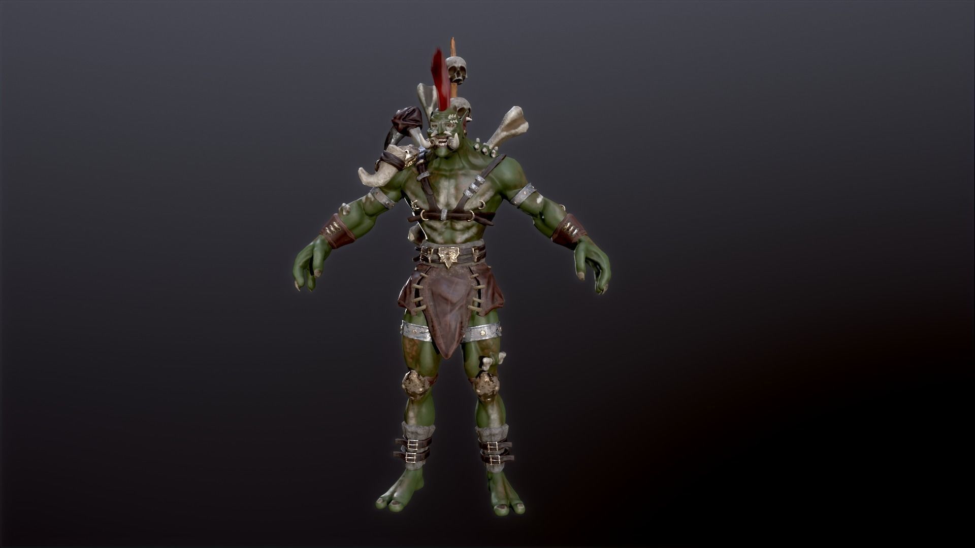 Troll warrior Low-poly 3D model_13