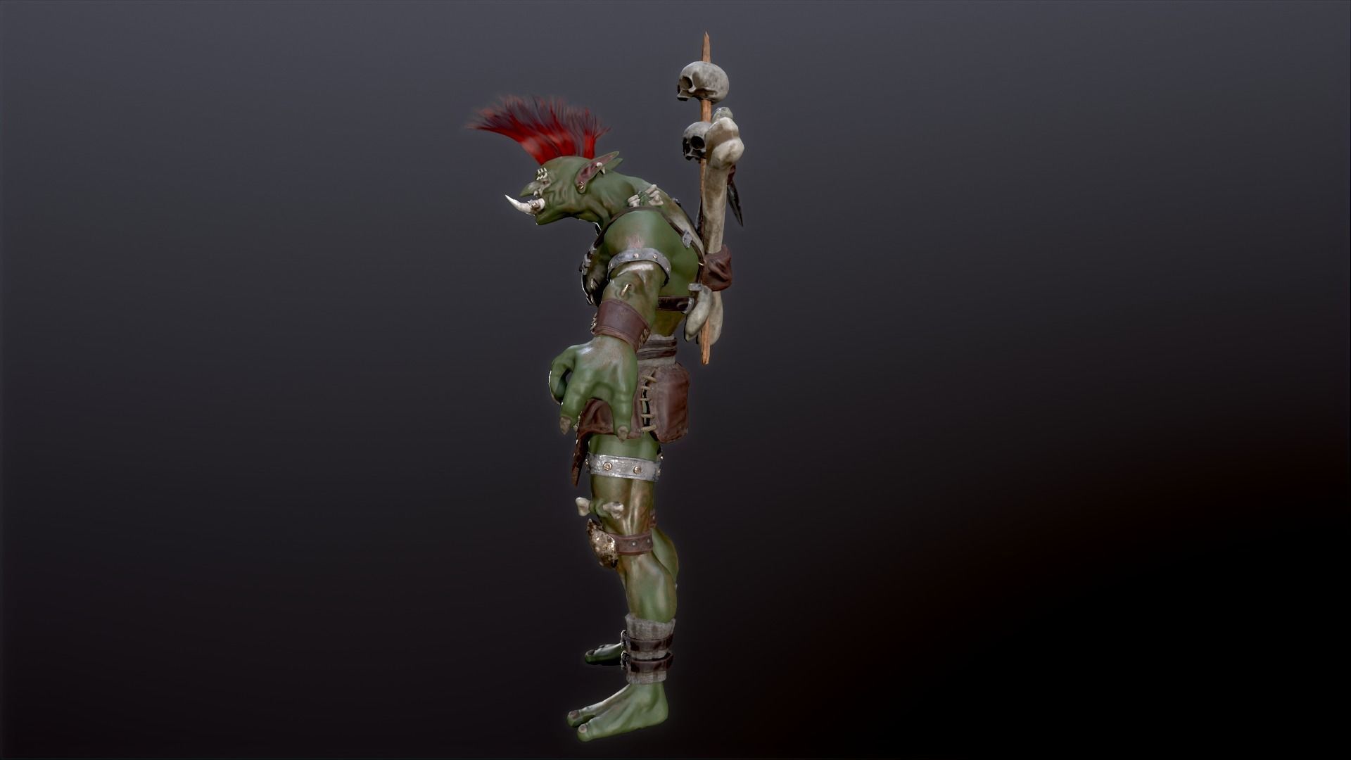 Troll warrior Low-poly 3D model_16