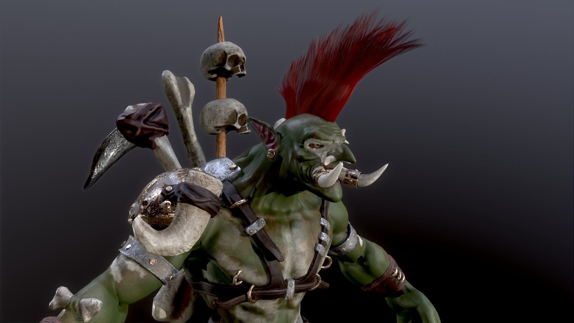 Troll warrior Low-poly 3D model_12